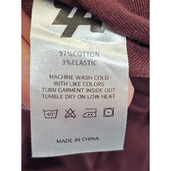 YOUNGLA Men's L Stretch Waist Slim Leg Sweatpants Lounge Pants Burgundy EUC - Picture 7 of 7